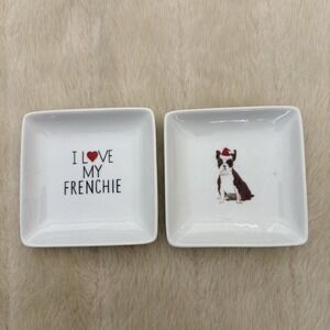 I Love My Frenchie Set of 2 Porcelain Trinket Trays By Fringe Studio